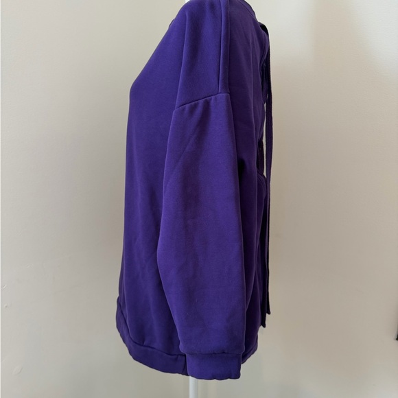 Fabletics Women's Size L Purple Nina Lace-Back Pullover Activewear Sweatshirt - Picture 4 of 9